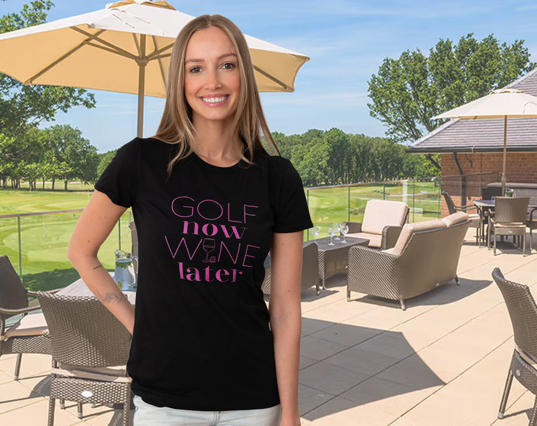 Golf Now Wine Later T-Shirt